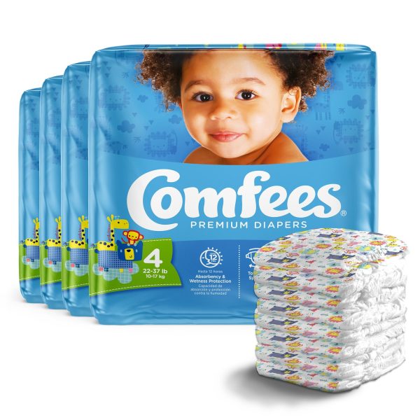 Comfees Premium Diaperss, Unisex, Baby, Tab Closure, Size 4, 31 per Package For Cheap - Image 2