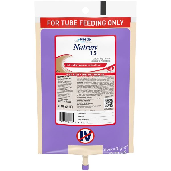 Nutren® 1.5 Ready to Hang Tube Feeding Formula, 33.8 oz. Bag For Discount